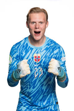 Goalkeeper Einar Bøe Fauskanger of the Norwegian under-19
