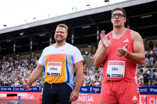 Daniel Ståhl of Sweden and Kristjan Ceh of Slovenia