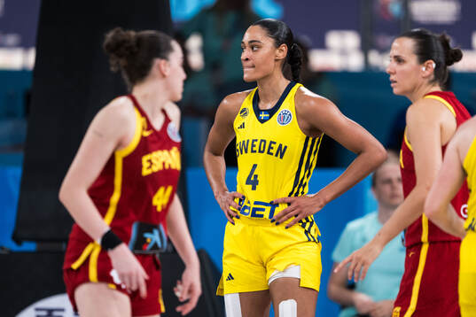 Nathalie Fontaine of Sweden looks dejected