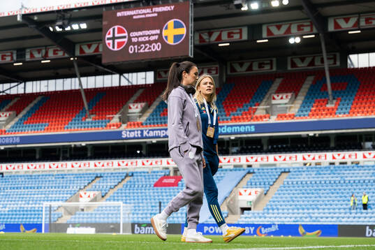 Ingrid Syrstad Engen of Norway and Fridolina Rolfö of