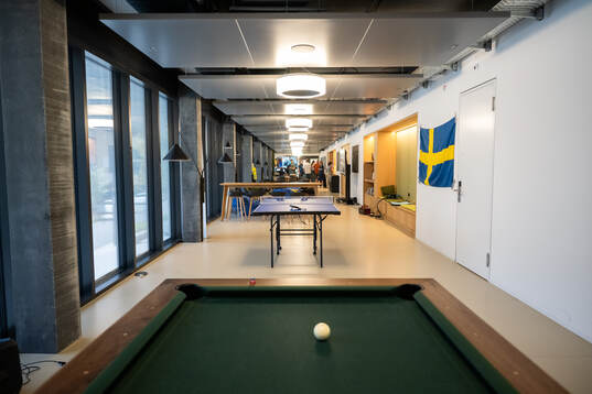 The players lounge seen at a walk around at OYM the base