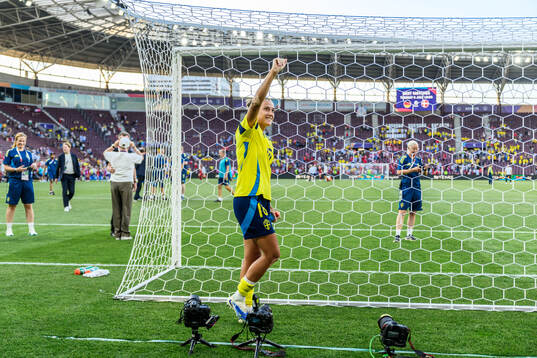 Filippa Angeldahl of Sweden celebrates