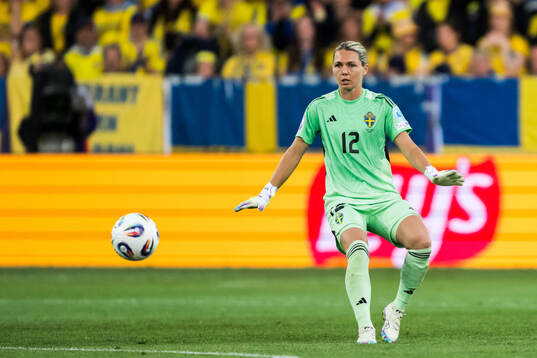 Goalkeeper Jennifer Falk of Sweden