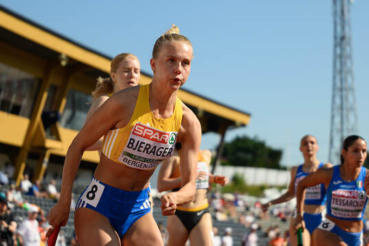 Tilde Bjerager and Moa Granat of Sweden compete in women's