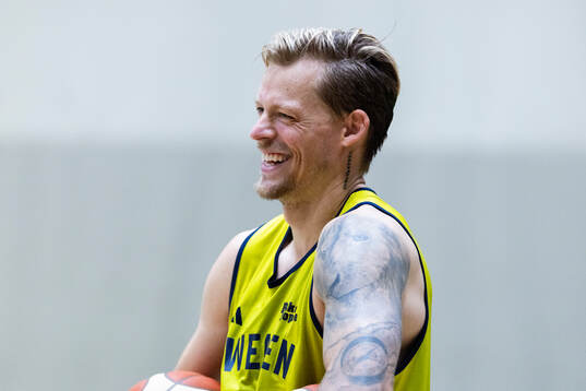 Viktor Gaddefors of Sweden at a training session