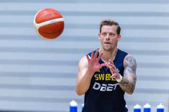 Viktor Gaddefors of Sweden at a training session