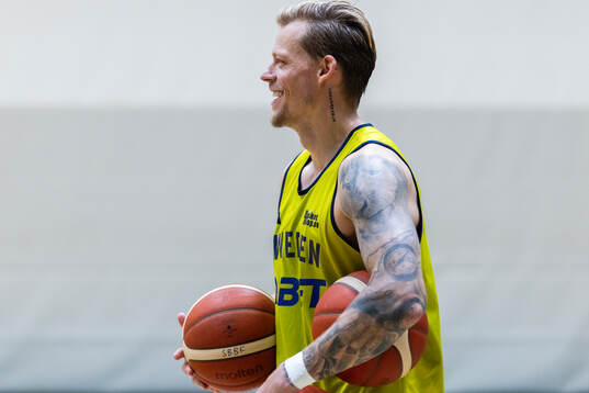 Viktor Gaddefors of Sweden at a training session