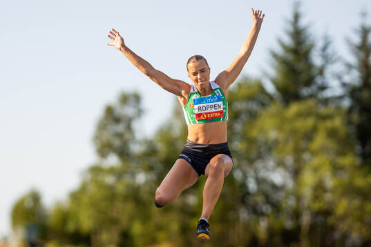 Kornelia Roppen competes in women’s long jump