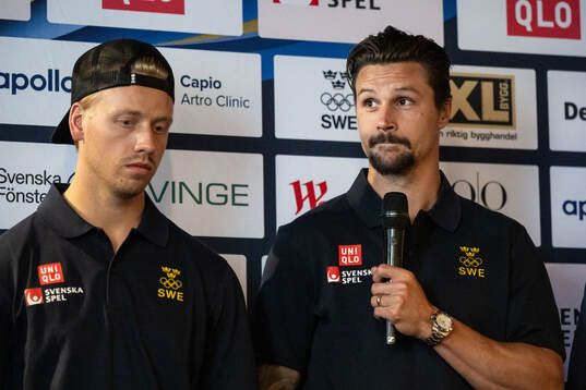Jesper Bratt and Erik Karlsson of the Swedish men's