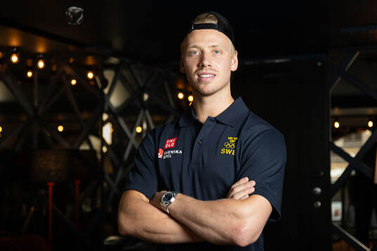 Jesper Bratt of the Swedish men's national ice hockey team