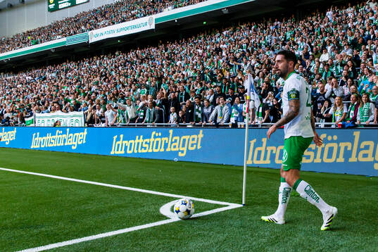 Hammarbys Nahir Besara med en hörna