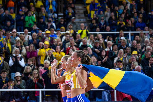 Vera Sjöberg, Yolanda Ngarambe and Wilma Nielsen of Sweden