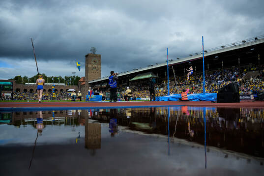 Kajsa Roth of Sweden sees Wilma Murto of Finland compete in