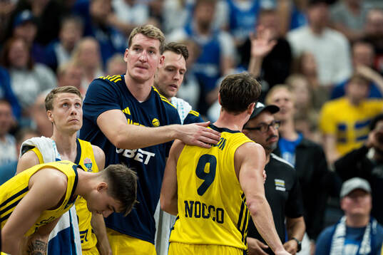Pelle Larsson of Sweden looks dejected
