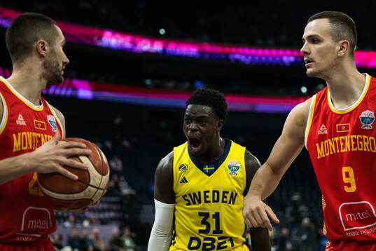 Barra Njie of Sweden celebrates