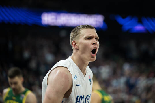 Sasu Salin of Finland celebrates
