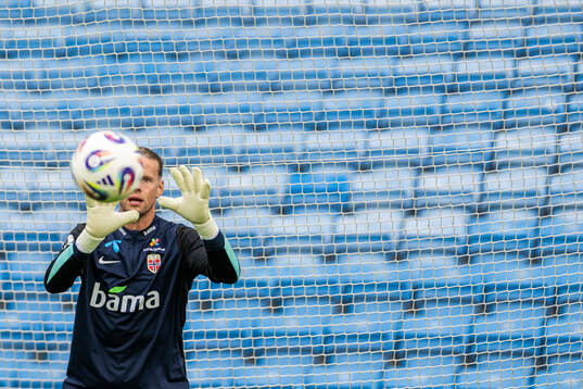Goalkeeper Ørjan Håskjold Nyland of the Norwegian
