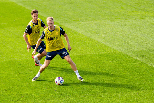 Felix Horn Myhre and Andreas Hanche-Olsen of the Norwegian