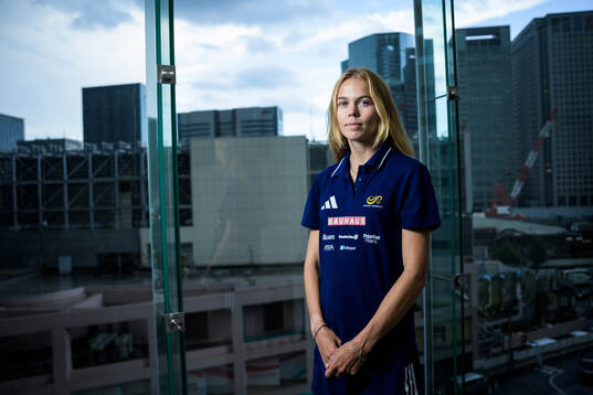 Vera Sjöberg of the Swedish national athletics team poses