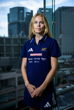 Vera Sjöberg of the Swedish national athletics team poses