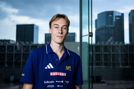 Leo Magnusson of the Swedish national athletics team poses