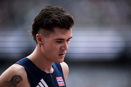 Jakob Asserson Ingebrigtsen of Norway looks dejected