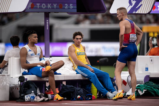 Emmanouil Karalis of Greece, Armand Duplantis of Sweden and
