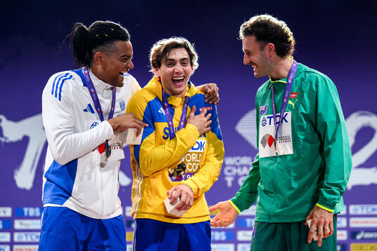 Emmanouil Karalis of Greece, Armand Duplantis of Sweden and