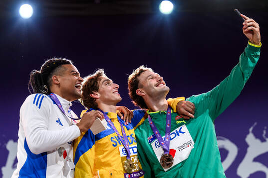 Emmanouil Karalis of Greece, Armand Duplantis of Sweden and