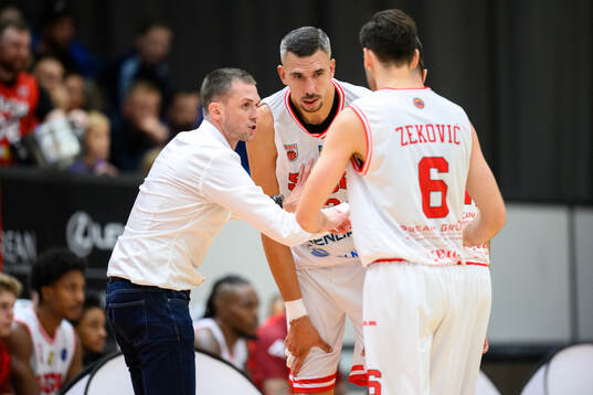 Sloga Uppsalas huvudtränare Marko Vukuvic och Marko