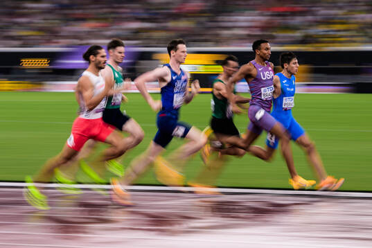 Max Burgin of Great Britain and Donavan Brazier of USA