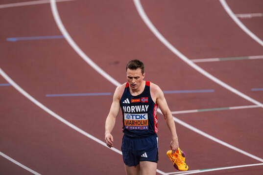 Karsten Warholm of Norway looks dejected