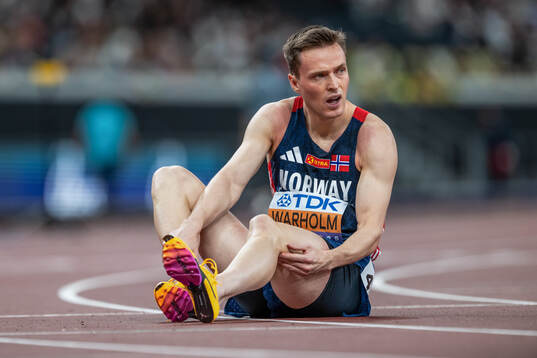 Karsten Warholm of Norway looks dejected