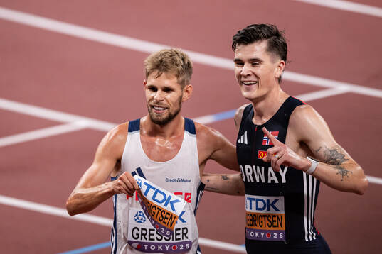 Jimmy Gressier of France and Jakob Asserson Ingebrigtsen of