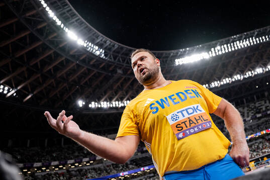 Daniel Ståhl of Sweden in men's discus throw final