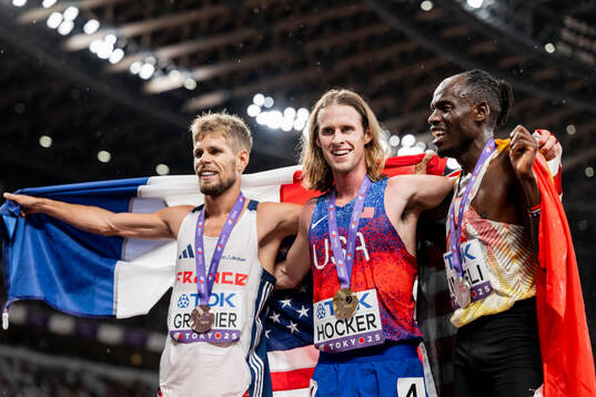 Bronze medalist Jimmy Gressier of France, Gold medalist