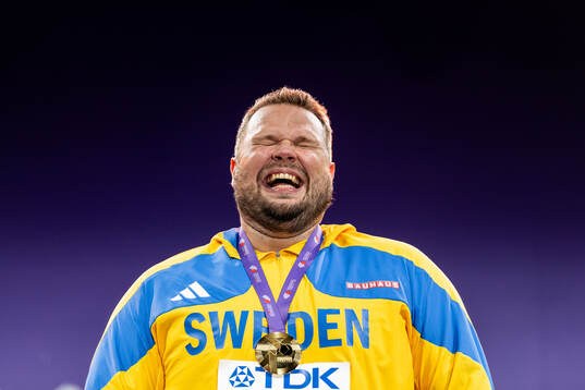 Gold medalist Daniel Ståhl of Sweden