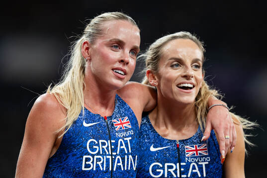 Keely Hodgkinson and Georgia Hunter Bell of Great Britain