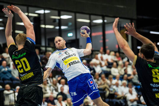 Ystad IFs Jakob Nygren och HF Karlskronas Arnor Vidarsson