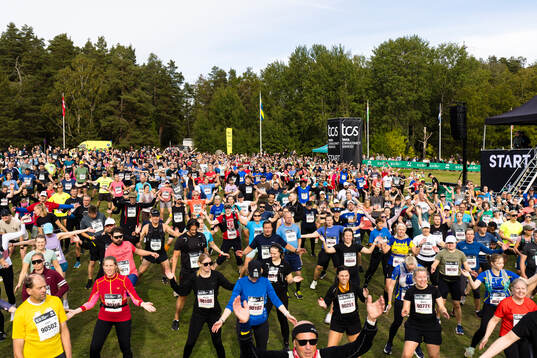 Löpare värmer upp
