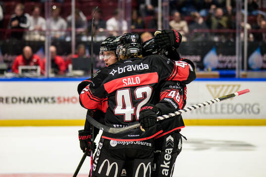 Malmö Redhawks spelare jublar