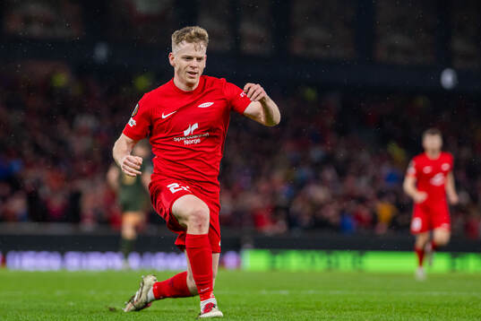 Sævar Atli Magnusson of Brann celebrates