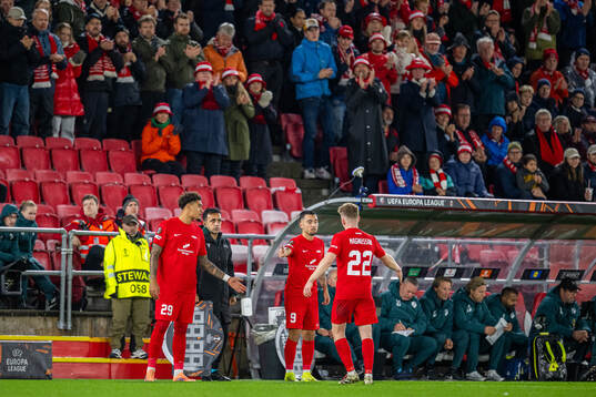 Noah Holm, Niklas Castro and Sævar Atli Magnusson of Brann