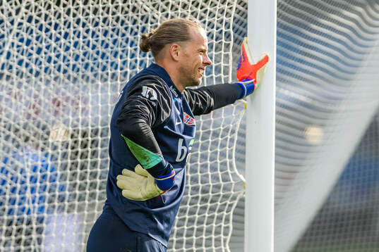Goalkeeper Ørjan Håskjold Nyland of the Norwegian