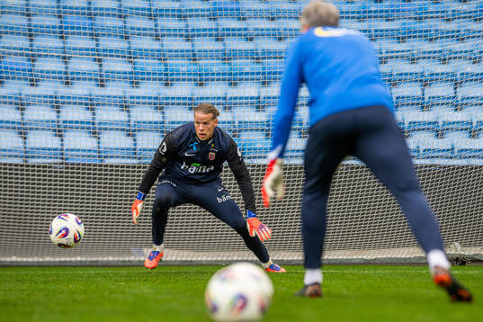 Goalkeeper Ørjan Håskjold Nyland of the Norwegian
