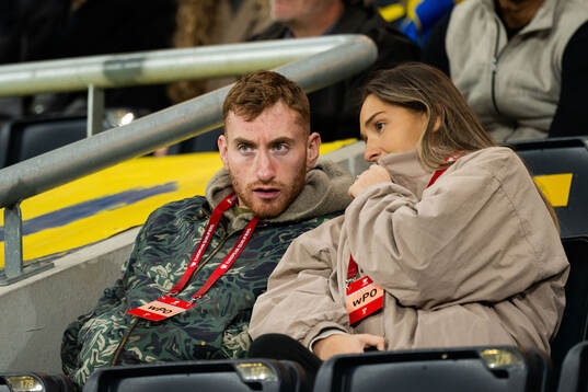Dejan Kulusevski of Sweden with wife Eldina Ahmic in the