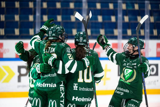 Färjestads spelare jublar