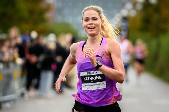 Kathrine Højgaard springer i mål