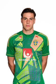 Goalkeeper Simon Eriksson poses for a portrait