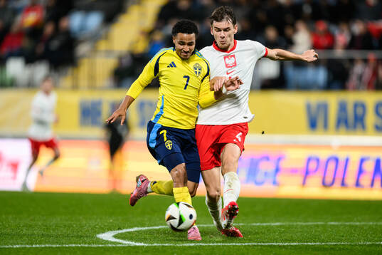 Momodou Sonko of Sweden and Milosz Matysik of Poland